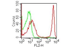 Flow Cytometry - Rat anti-MOUSE CD4 PE Cell Surface Flow Cytometry of Rat anti-MOUSE CD4 antibody Phycoerythrin conjugated.