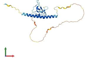 AlphaFold protein structure predicition of Mouse Recombinant Thap3 Protein, UniprotID Q8BJ25