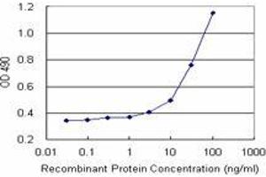 Sandwich ELISA detection sensitivity ranging from 3 ng/mL to 100 ng/mL. (PHF11 (Humain) Matched Antibody Pair)