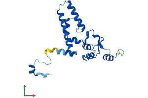 AlphaFold protein structure predicition of Human Recombinant IMP3 Protein, UniprotID Q9NV31