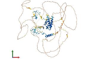 AlphaFold protein structure predicition of Human Recombinant ZC3H14 Protein, UniprotID Q6PJT7