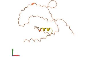 AlphaFold protein structure predicition of Human Recombinant COLCA1 Protein, UniprotID Q6ZS62