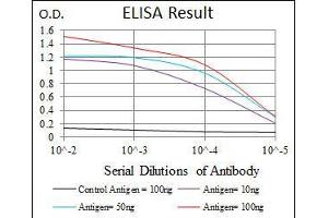 Black line: Control Antigen (100 ng), Purple line: Antigen(10 ng), Blue line: Antigen (50 ng), Red line: Antigen (100 ng),