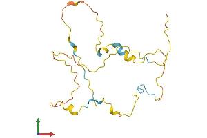 AlphaFold protein structure predicition of Mouse Recombinant Tdrp Protein, UniprotID Q8C5P7