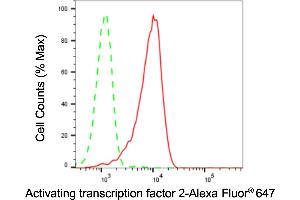 Flow cytometric analysis of Activating transcription factor 2 expression in HepG2 cells using Activating transcription factor 2 antibody (ABIN7797479), 1:2,000). (Recombinant ATF2 anticorps)