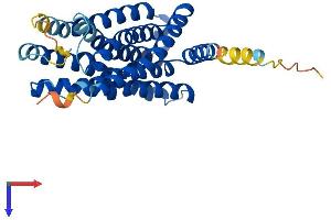 AlphaFold protein structure predicition of Mouse Recombinant Ffar3 Protein, UniprotID Q3UFD7