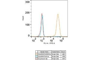 Flow cytometry: Jurkat cells were stained with Rabbit IgG isotype control (, 2. (CD3D anticorps)