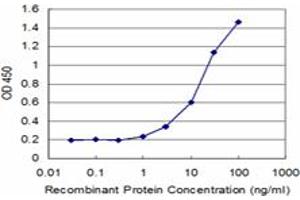 Detection limit for recombinant GST tagged RNF2 is approximately 1ng/ml as a capture antibody.