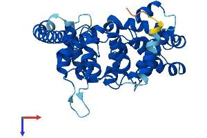 AlphaFold protein structure predicition of Mouse Recombinant Tbc1d21 Protein, UniprotID Q9D9D3