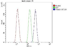 Flow Cytometry analysis of SiHa cells using anti-TRIM21/SS-A antibody (ABIN7599820). (TRIM21 anticorps  (AA 12-475))