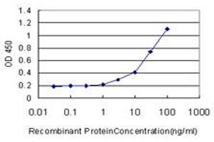 Detection limit for recombinant GST tagged PTK7 is approximately 1ng/ml as a capture antibody.