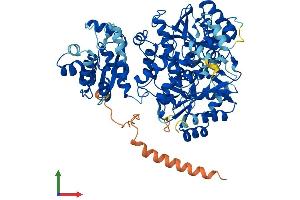 AlphaFold protein structure predicition of Mouse Recombinant Thnsl1 Protein, UniprotID Q8BH55