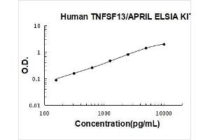 Human TNFSF13/APRIL PicoKine ELISA Kit standard curve