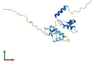 AlphaFold protein structure predicition of Human Recombinant SAP30L Protein, UniprotID Q9HAJ7