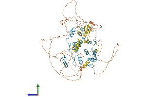 AlphaFold protein structure predicition of Human Recombinant E4F1 Protein, UniprotID Q66K89