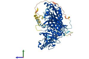 AlphaFold protein structure predicition of Mouse Recombinant Cep76 Protein, UniprotID Q0VEJ0