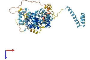 AlphaFold protein structure predicition of Human Recombinant DEPDC7 Protein, UniprotID Q96QD5