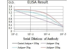 Black line: Control Antigen (100 ng), Purple line: Antigen(10 ng), Blue line: Antigen (50 ng), Red line: Antigen (100 ng),