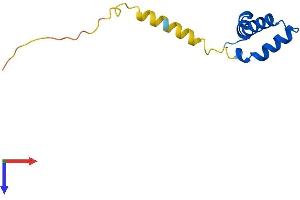AlphaFold protein structure predicition of Human Recombinant DPY30 Protein, UniprotID Q9C005