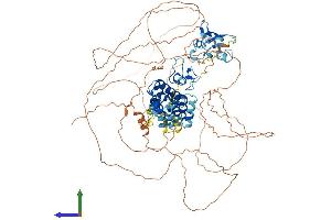 AlphaFold protein structure predicition of Human Recombinant SP140 Protein, UniprotID Q13342