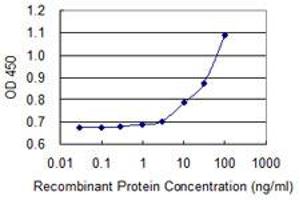 Detection limit for recombinant GST tagged APTX is 3 ng/ml as a capture antibody. (Aprataxin anticorps  (AA 69-166))