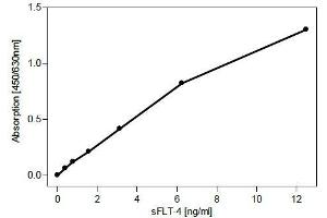 Sandwich-ELISA using recombinant human soluble FLT-4 as standard . (FLT4 anticorps  (Extracellular Domain))