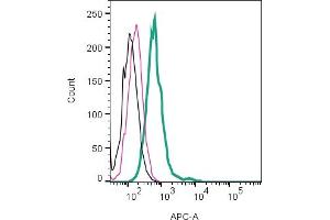 Cell surface detection of IGSF8 by indirect flow cytometry in live intact mouse J774 macrophage cell line: + goat-anti-rabbit-APC. (IGSF8 anticorps  (Extracellular))