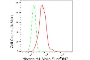 Flow cytometric analysis of Histone H4 expression in HepG2 cells using Histone H4 antibody (ABIN7798982), 1:2,000). (Recombinant Histone H4 anticorps)