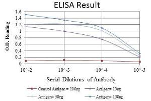 Red: Control Antigen (100 ng), Purple: Antigen (10 ng), Green: Antigen (50 ng), Blue: Antigen (100 ng),