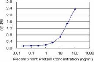Sandwich ELISA detection sensitivity ranging from 1 ng/mL to 100 ng/mL. (PEPD (Humain) Matched Antibody Pair)