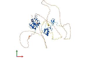 AlphaFold protein structure predicition of Human Recombinant MDM2 Protein, UniprotID Q00987