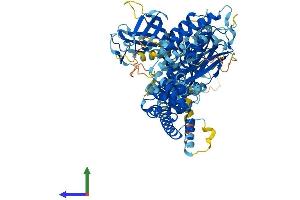 AlphaFold protein structure predicition of Human Recombinant RASA3 Protein, UniprotID Q14644
