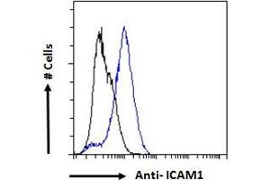 ABIN2613438 Flow cytometric analysis of paraformaldehyde fixed Jurkat cells (blue line), permeabilized with 0.