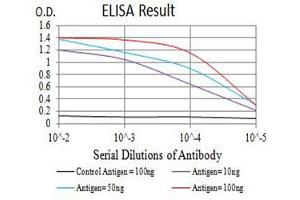 Black line: Control Antigen (100 ng),Purple line: Antigen (10 ng), Blue line: Antigen (50 ng), Red line:Antigen (100 ng)