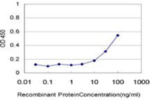 Detection limit for recombinant GST tagged CFL1 is approximately 10ng/ml as a capture antibody.