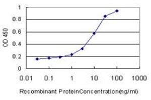 Detection limit for recombinant GST tagged PTK7 is approximately 1ng/ml as a capture antibody.