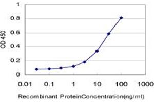 Detection limit for recombinant GST tagged NDUFB7 is approximately 1ng/ml as a capture antibody.