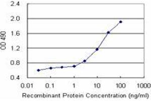 Sandwich ELISA detection sensitivity ranging from 1 ng/mL to 100 ng/mL. (TMOD2 (Humain) Matched Antibody Pair)