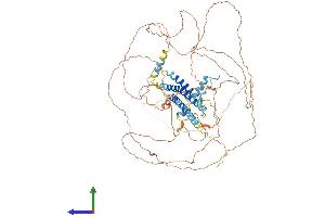 AlphaFold protein structure predicition of Human Recombinant CEP68 Protein, UniprotID Q76N32
