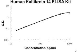 Human Kallikrein 14 Accusignal ELISA Kit Human Kallikrein 14 AccuSignal ELISA Kit standard curve. (Kallikrein 14 Kit ELISA)