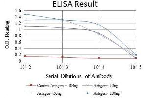 Red: Control Antigen (100 ng), Purple: Antigen (10 ng), Green: Antigen (50 ng), Blue: Antigen (100 ng),