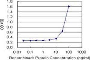 Sandwich ELISA detection sensitivity ranging from 10 ng/mL to 100 ng/mL. (TNF (Humain) Matched Antibody Pair)