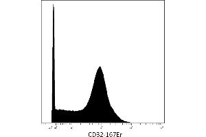 Mass cytometry (surface staining) of human peripheral blood with anti-CD32 (3D3) 167Er. (Fc gamma RII (CD32) anticorps)