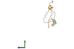 AlphaFold protein structure predicition of Human Recombinant RBAKDN Protein, UniprotID A6NC62