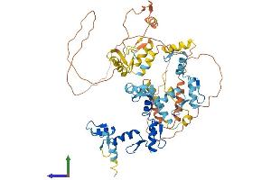 AlphaFold protein structure predicition of Human Recombinant ZNF214 Protein, UniprotID Q9UL59