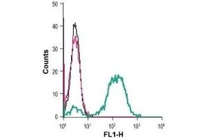 Cell surface detection of IGF1R in live intact human THP-1 monocytic leukemia cells: (black line) Cells.