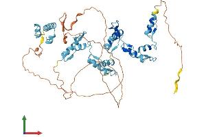 AlphaFold protein structure predicition of Human Recombinant ZNF324B Protein, UniprotID Q6AW86
