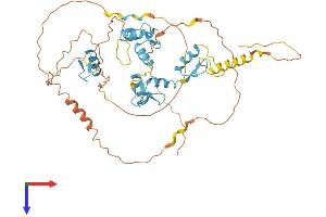 AlphaFold protein structure predicition of Mouse Recombinant Maz Protein, UniprotID P56671