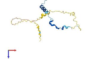 AlphaFold protein structure predicition of Mouse Recombinant Pnrc2 Protein, UniprotID Q9CR73