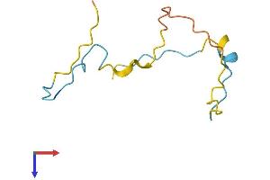 AlphaFold protein structure predicition of Mouse Recombinant Smpx Protein, UniprotID Q9DC77